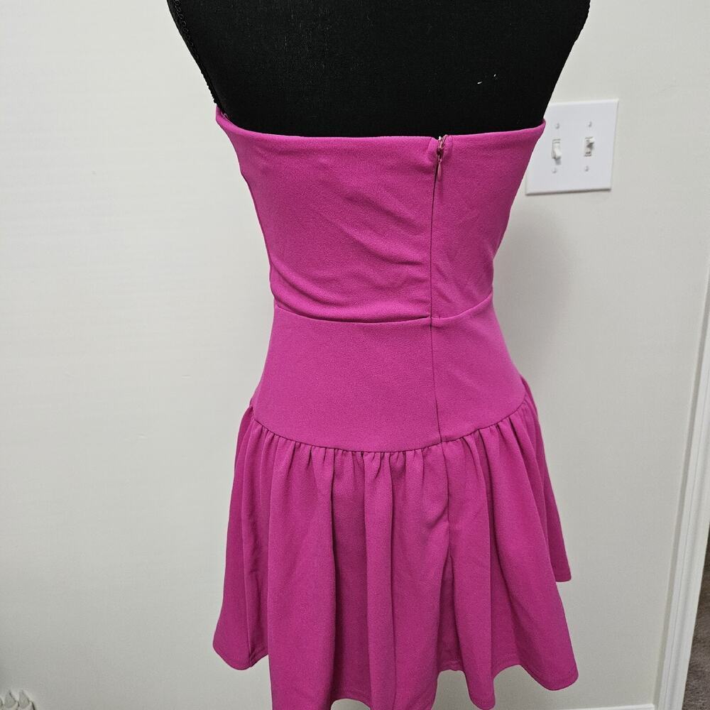 She + Sky Women’s Dress Sz. Small Hop Pink Strapless NWT Lined Barbie Worthy - Picture 2 of 10
